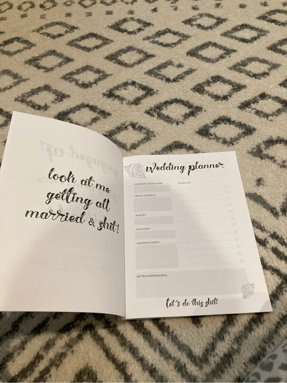 My Wedding Shit A Planner and Notebook for Plans Budgeting Checklists thoughts